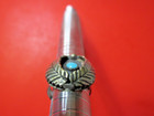 .800 SILVER TURQUOISE RING NAVAJO ZUNI  SW COWBOY WINGED NATIVE STYLE OLD  PAWN — photo 6