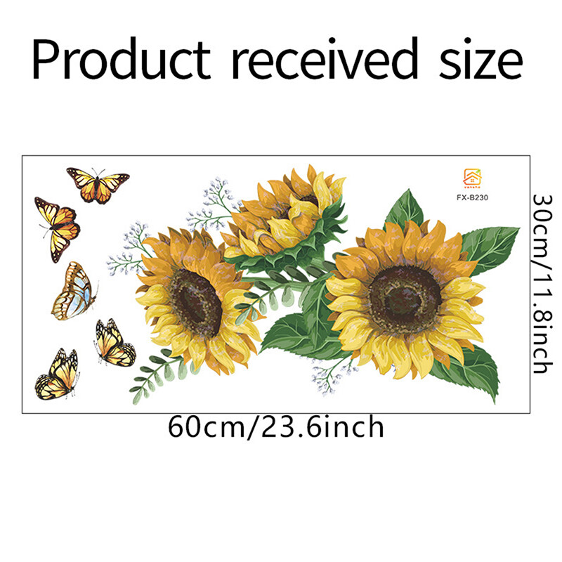 Sunflower Wall Sticker Kitchen Waterproof Decals For Bedroom Home