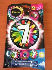Illooms Happy Birthday, 7 , 24h Led Light Up Helium Balloon 22", 