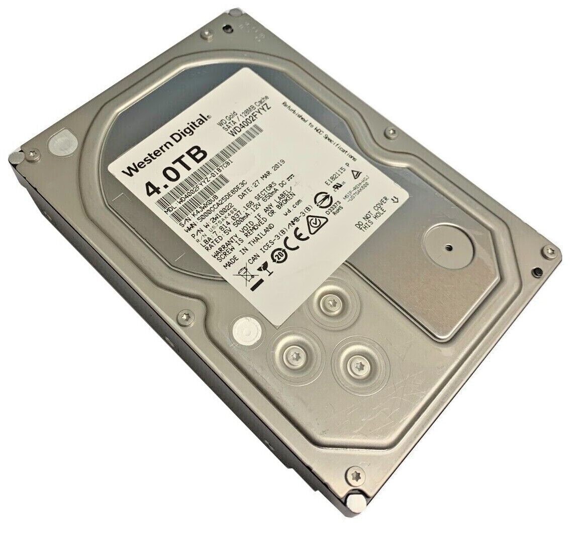 WD 4TB Gold Ref- 7200 RPM SATA 6Gb/s 128MB CACHE 3.5