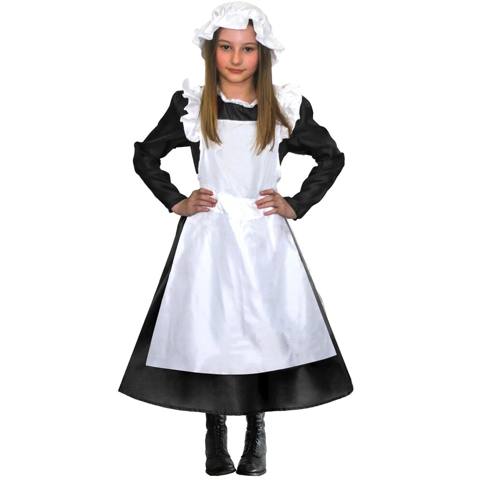 Child Victorian Maid Poor Girls Book Day Week Fancy Dress Costume Kids 5-12 lot - Image 2 of 4