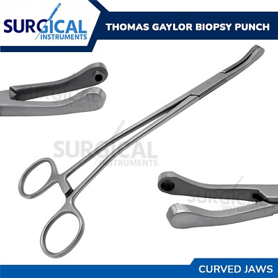 Thomas Gaylor Biopsy Punch Forceps 9.5'' Angled Shank Curved Jaw German Grade