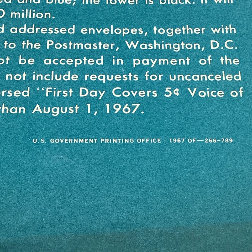 1967 5¢ Information Agency Voice Of America Commemorative Postage Stamp FDC Ad - Image 4 of 4
