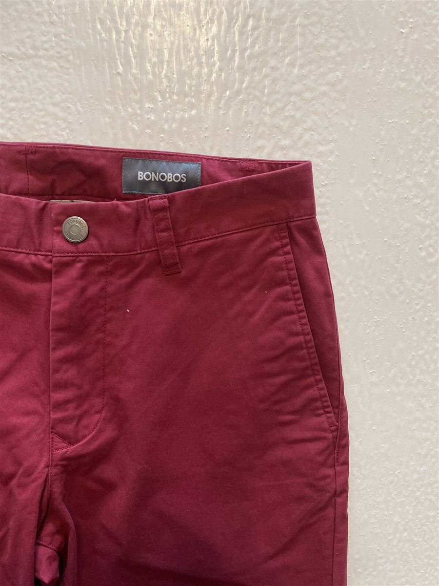 bonobos品 NEW Bonobos 30 x 30 Red Flex Cotton Twill Slim Fit Stretch