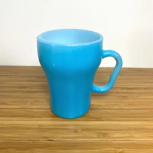 FIRE KING Blue Soda Fountain Mug Cup 8oz Oven Proof Anchor Hocking