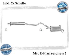 Auspuffanlage für Opel Corsa C 1.0 Auspuff Endtopf Mitteltopf Schelle