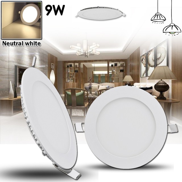 Natural White 9w 6round Led Recessed Ceiling Panel Down Light Bulb