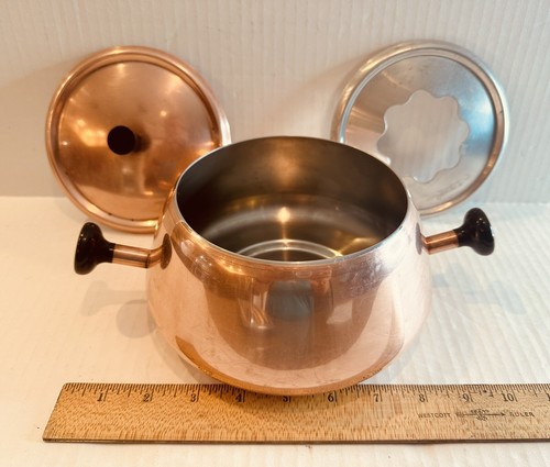 Vintage SPRING Switzerland Swiss Copper Fondue Pot With Lid - Picture 11 of 13