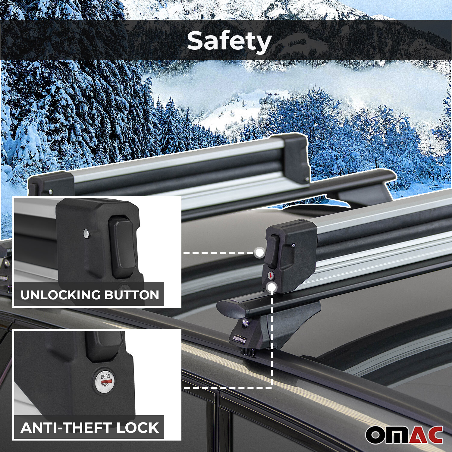 32.2" Ski Rack Snowboard Carriers Top Holder Roof Rack Lockable eBay