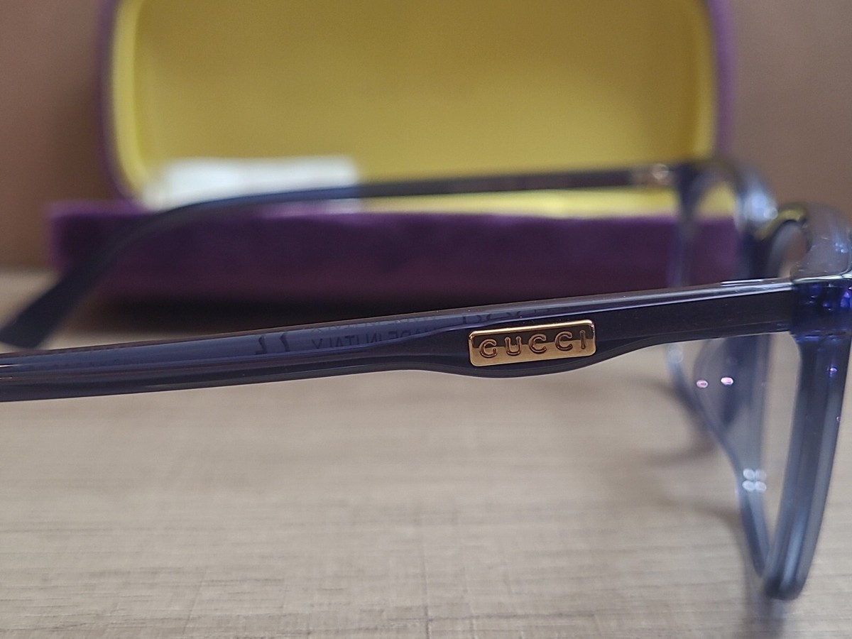 Gucci Unisex Optical GG0333OA 003 Blue 55mm Clear Demo Lens  display picture 2