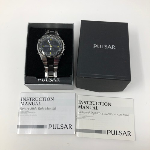 Pulsar Mens Watch Pilot World Time Alarm Chronograph NX14-X001 PM7001 RUNS MIB - Picture 16 of 16