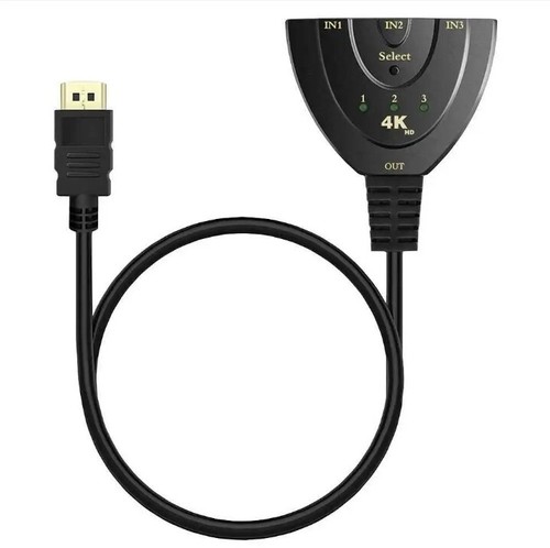 CAVO SWITCH HDTV 4K FULL HD 1080P 3 PORTE TV PRESA MULTIPLA DIVISORE ADATTATORE - Imagen 2 de 6