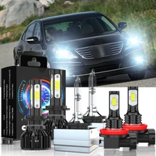 For Hyundai Equus 2011 2012 2013 Front LED/HID Headlight Hi Lo + Fog Light Bulbs