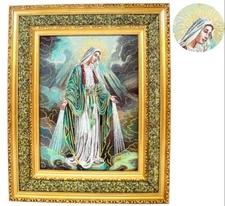 Virgen la Milagrosa Imagen Impresa en Tela   17” x 21” Cushioned Print Image