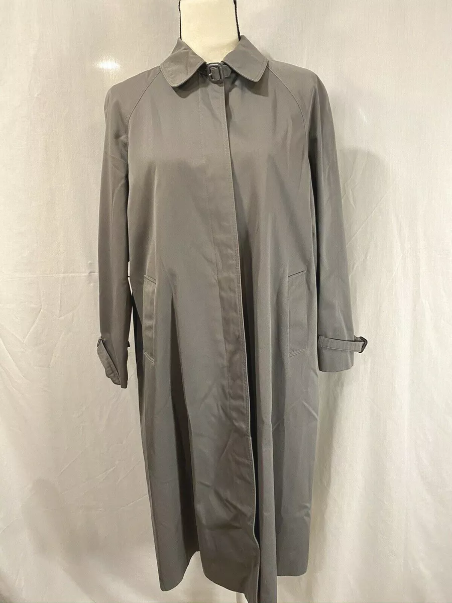 Vintage Grey Single Breasted Medium Length Trench Coat By, 49% OFF