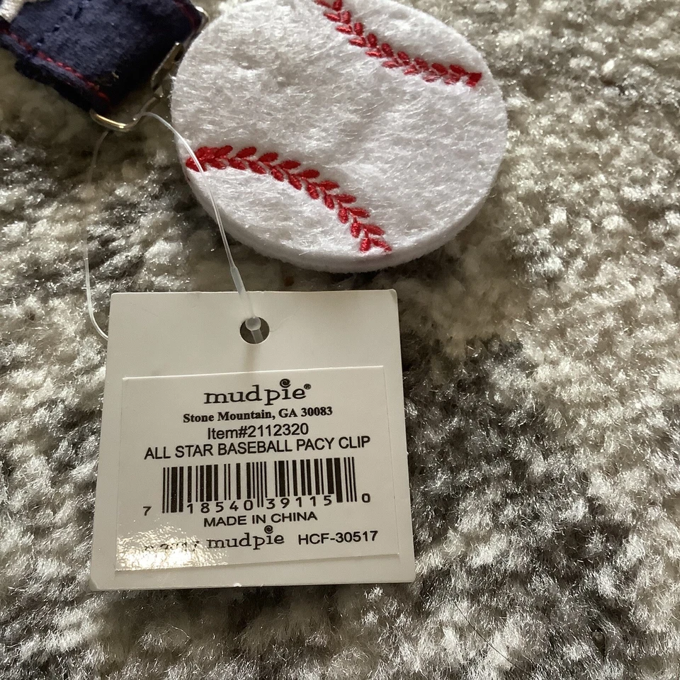 Mudpie Baseball Pacy Pacifier Clip - Image 2 of 4