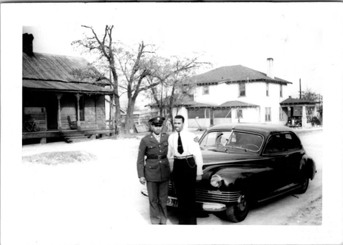 Vtg Photo 1943 WW2 African American Men Soldier Packard Car Auto North Carolina