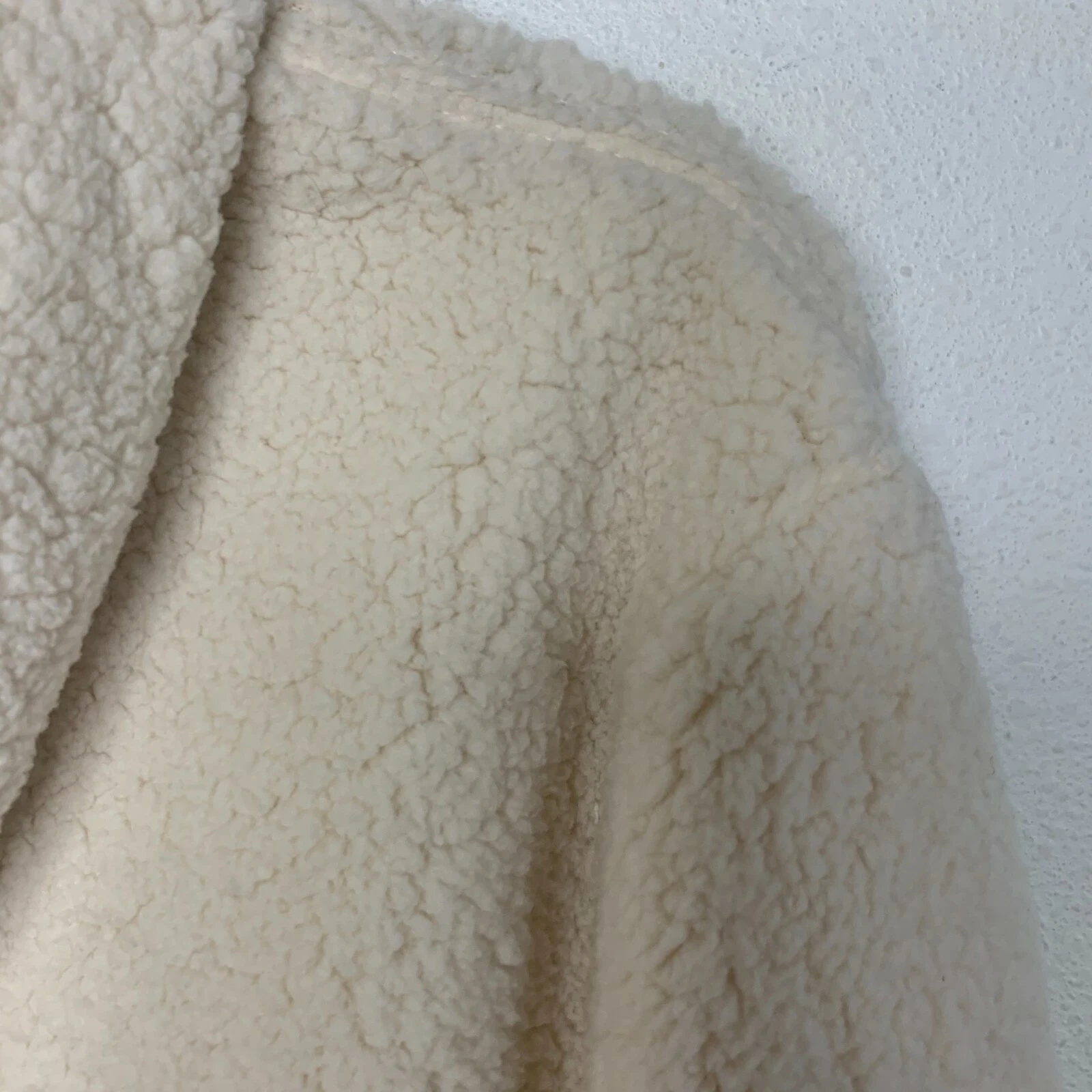 OFF WHITE FILA Felpa donna pile sherpa logo scritto manica lunga maglione panna grande