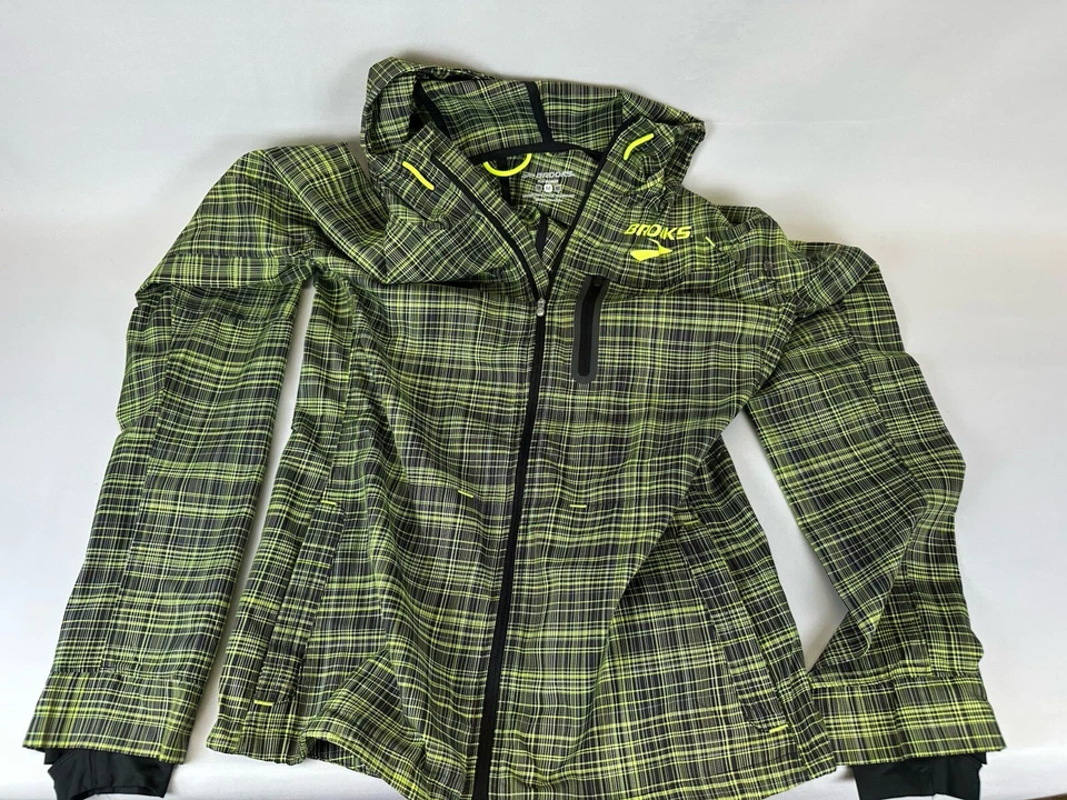 Chaqueta Brooks para mujer mediana M verde neón a rayas negras Foto 2 de 4