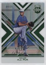 2016 Panini Elite Extra Edition Status Emerald Die-Cut 4/25 AJ Puk #6 Auto nd3