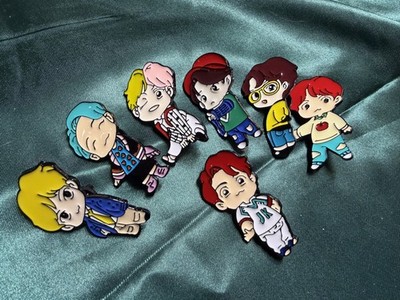 BTS Set OT7 IDOL enamel tinytan pin brooch RM Jin Suga Jhope Jimin