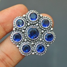 Sapphire Gemstone 925 Sterling Silver Ring Handmade Jewelry Gift For Valentine