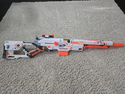 NERF N-Strike CS-6 Longstrike Dart Blaster White Out Complete With Sights