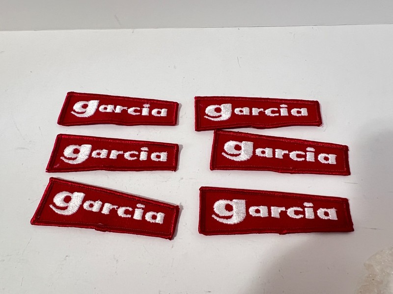 6 GARCIA  FISHING REELS  SEW ON PATCHES
