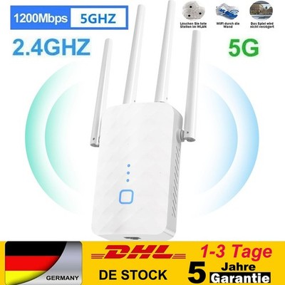 WLAN Verstärker 1200Mbit/s 2,4GHz WLAN Repeater WiFi Repeater mit Ethernet-Port