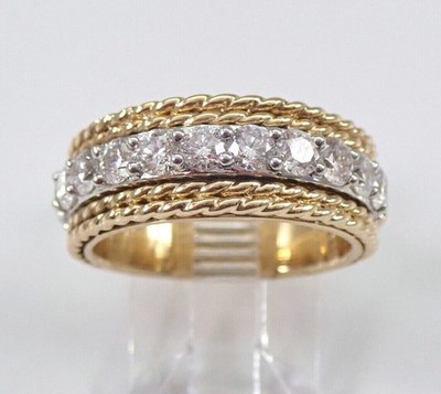 2Ct Lab Created Diamond Round Stackable Wedding Band Ring 14K Yellow Gold Plated