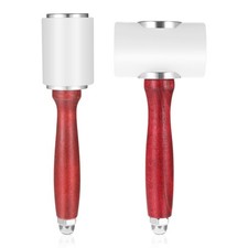 2 Pack Leather Carving Hammer, Nylon Wood Handle Leathercraft Mallet Leather ...