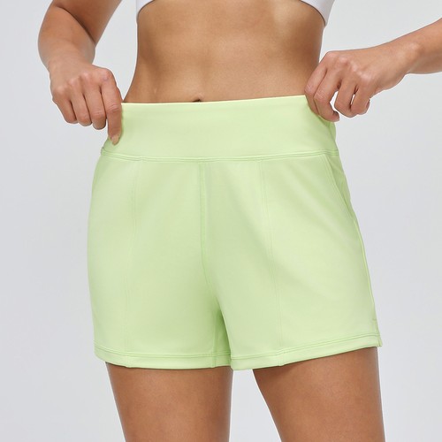 Damen Sommer Atmungsaktiv Fitness Sport Shorts Hohe Taille Abnehmen Yoga Shorts - Bild 25 von 26