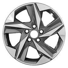 17x7 5 Spoke Refurbished Alloy Wheel Machined & Painted Black Metallic 560-95061