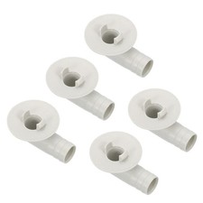 5Pcs Air Conditioner Drain Hose Connector with Rubber Ring 15mm White