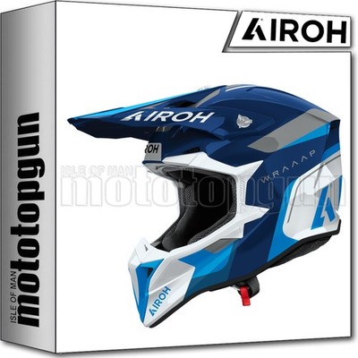 AIROH OFF-ROAD MOTORCYCLE HELMET WRAAAP WRAC18 CONQUER GLOSS BLUE