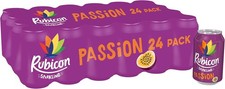 24 Pack Sparkling Passion Flavoured Fizzy Drink with Real Fruit Juice,