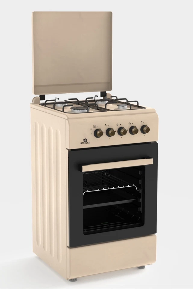 Staylux Cucina a gas con forno a gas 4 Fuochi 50x50 cm colore Beige Rustico - Bild 1 von 1