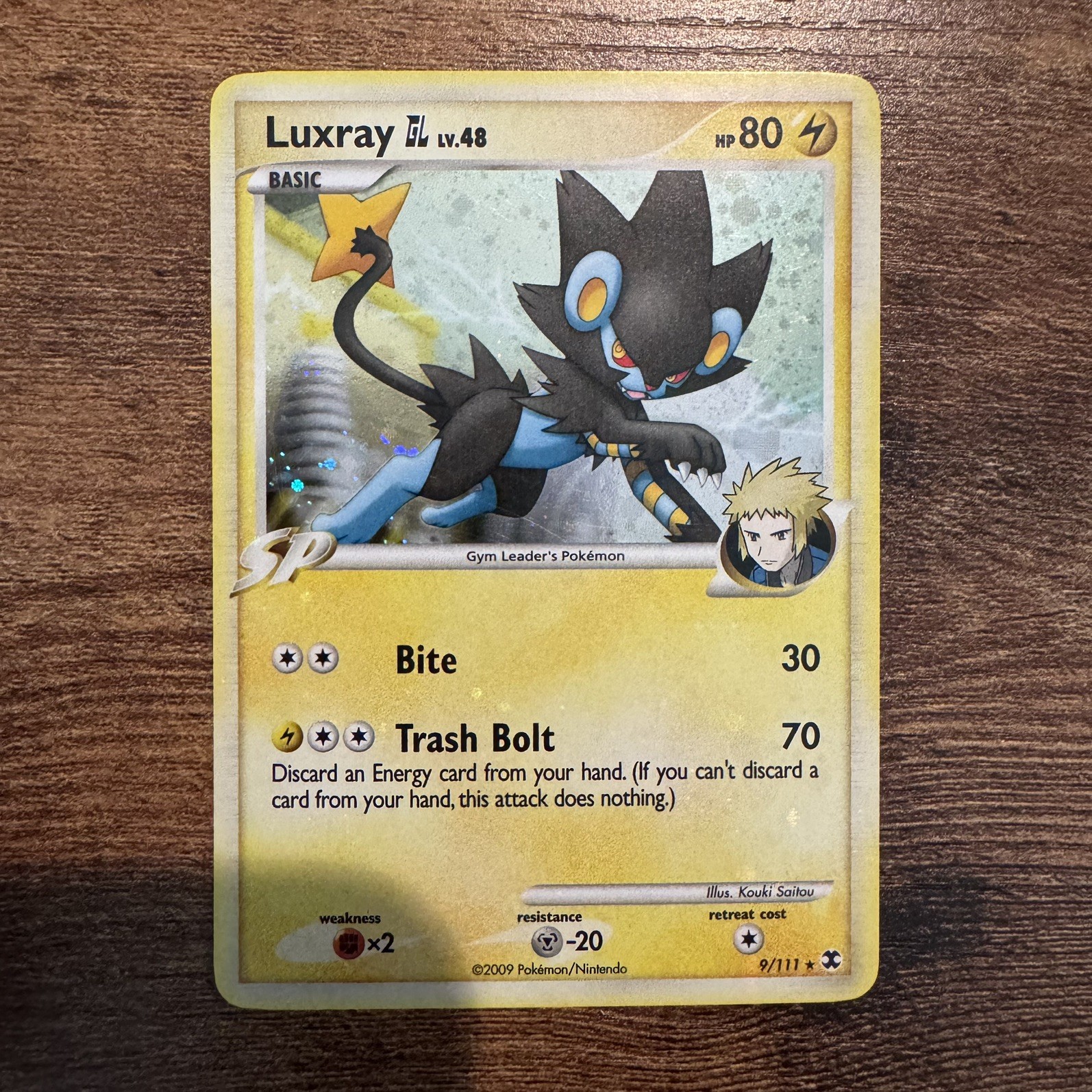 Luxray GL 9/111 Holo Rare Pokemon Card Rising Rivals - Light Play
