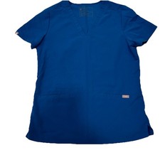 FIGS Women's Size Small Royal Blue Short Sleeve Casma Three-Pocket Scrub Top