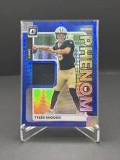 2025 Panini Donruss Optic Tyler Shough Blue Hyper Rookie Phenom Jersey Patch