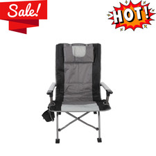 Ozark Trail High Back Camping Chair Black Foldable Portable Adult Seat
