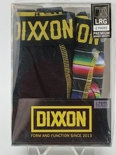 Dixxon Men's Premium Boxer Briefs Large Black Yellow Multi Print Two Pack NEW