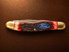 Ford Motor Co 1938 Two Blade Pocket Knife Jigged Bone Ford Emblem Fd0055 Box Ford Motor Co 1938 Two Blade Pocket Knife Jigged Bone Ford Emblem Fd0055 Box