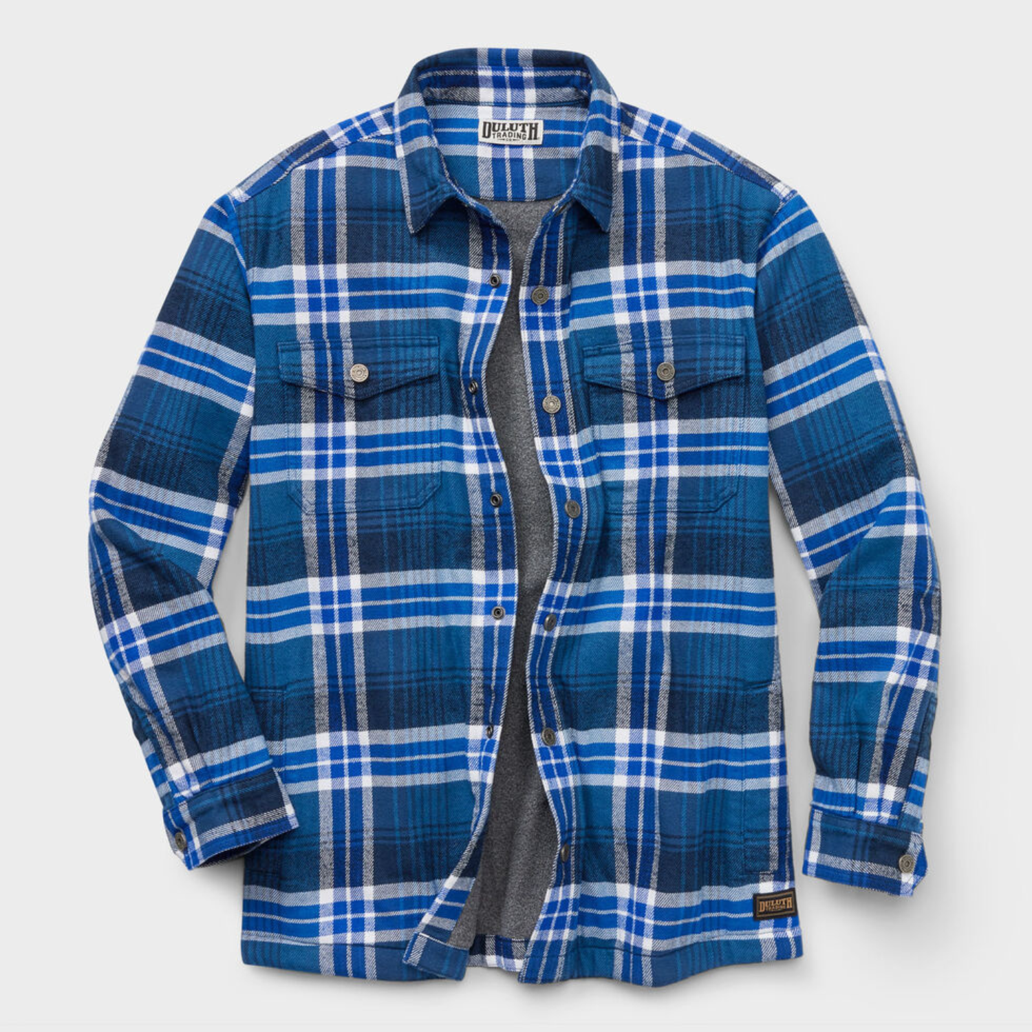 Duluth Trading Men’s Flapjack Fleece Lined Relaxed Fit Shirt Jac Plaid Workwear