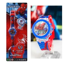 Children Spiderman Watch Cartoon Flashing Light Up Digital Spider Man Kids Flash