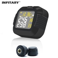 Motorcycle TPMS Tire Pressure Monitor Wireless LCD Color Display Digital System