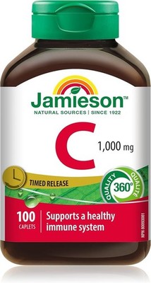 Jamieson Vitamin C 1000mg Timed Release 100 Caplets Immune Support FREE SHIPPING