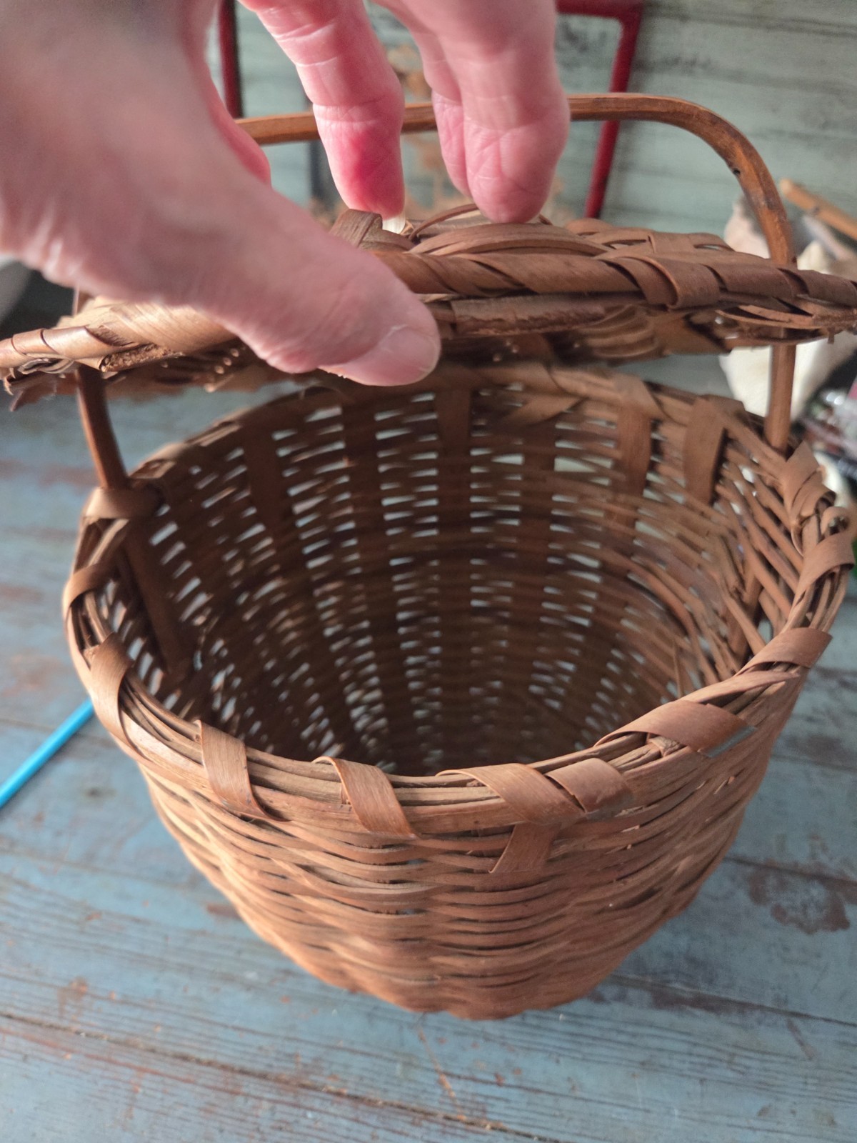 Primitive Hand Pick PRIMITIVE Vintage antique woven feather BASKET | eBay