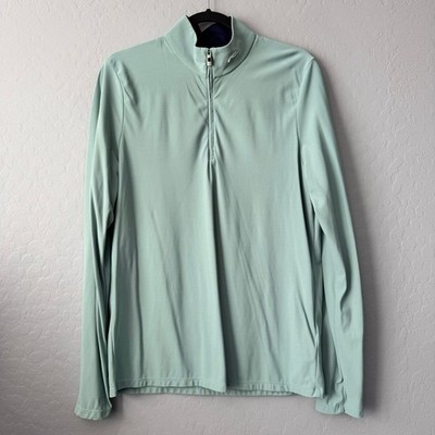 KJUS Size 50 Medium Men Shift Midlayer Half-Zip Light Green Long Sleeve UPF 30+