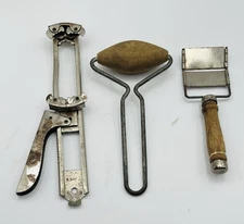 Lot Vtg Kitchen Gadgets-Gilhodie Jar Opener, Androck Dough Roller, Cheese Slicer
